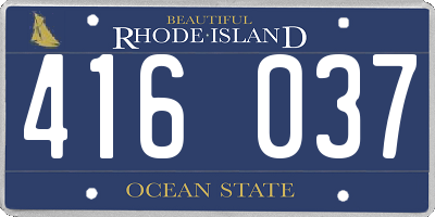 RI license plate 416037