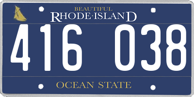 RI license plate 416038