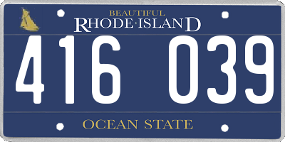 RI license plate 416039