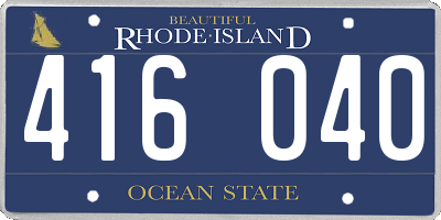 RI license plate 416040