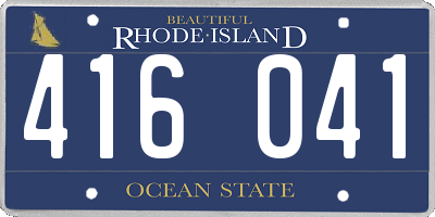 RI license plate 416041