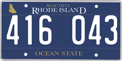 RI license plate 416043