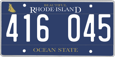 RI license plate 416045