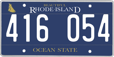 RI license plate 416054