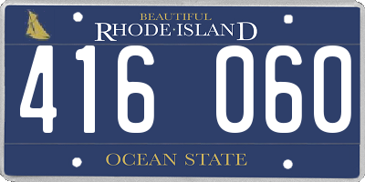 RI license plate 416060