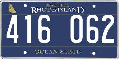 RI license plate 416062