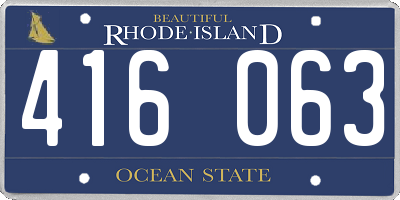 RI license plate 416063
