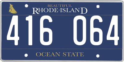 RI license plate 416064