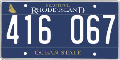 RI license plate 416067