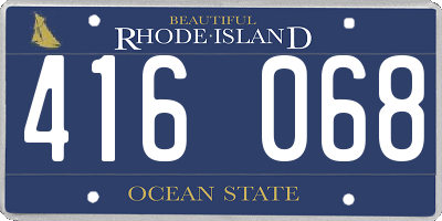 RI license plate 416068