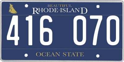 RI license plate 416070