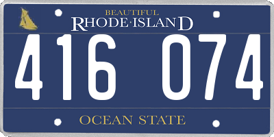 RI license plate 416074