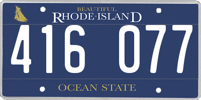 RI license plate 416077