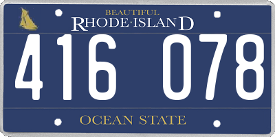 RI license plate 416078