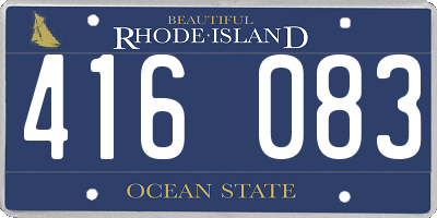 RI license plate 416083