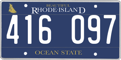 RI license plate 416097