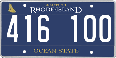 RI license plate 416100