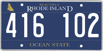 RI license plate 416102