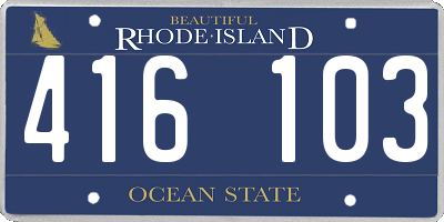 RI license plate 416103