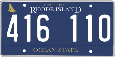 RI license plate 416110