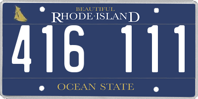 RI license plate 416111