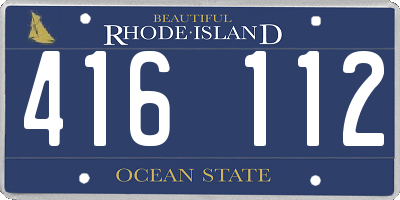RI license plate 416112