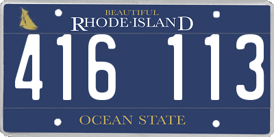 RI license plate 416113