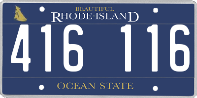 RI license plate 416116