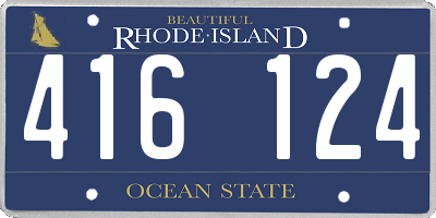 RI license plate 416124