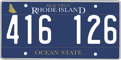 RI license plate 416126