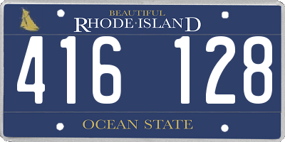 RI license plate 416128