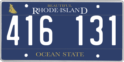 RI license plate 416131