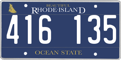RI license plate 416135