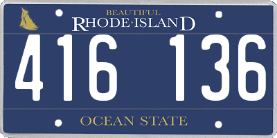 RI license plate 416136