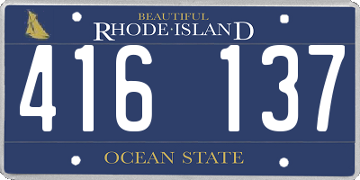 RI license plate 416137