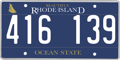 RI license plate 416139