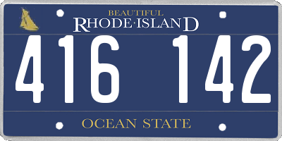 RI license plate 416142
