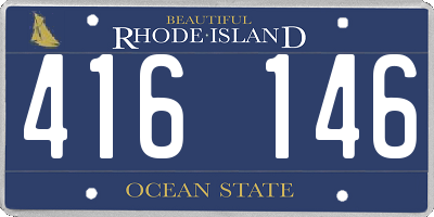 RI license plate 416146