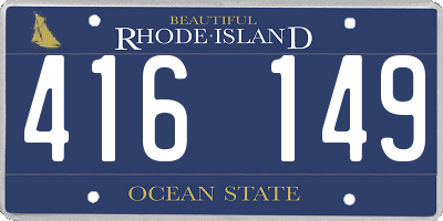 RI license plate 416149