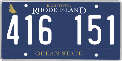 RI license plate 416151