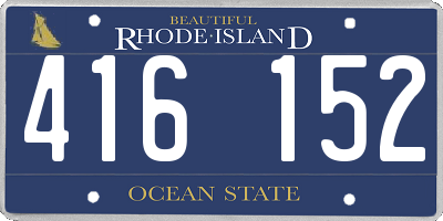 RI license plate 416152