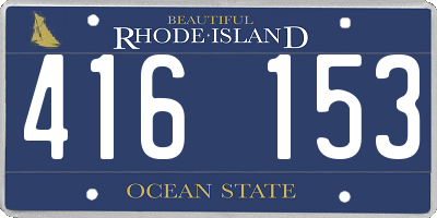 RI license plate 416153