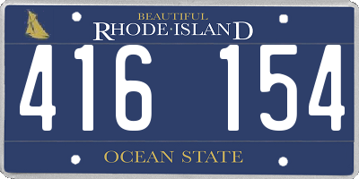 RI license plate 416154