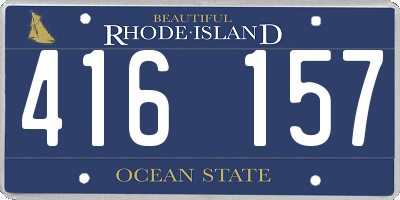 RI license plate 416157