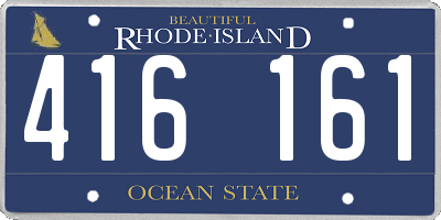 RI license plate 416161