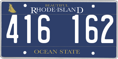 RI license plate 416162