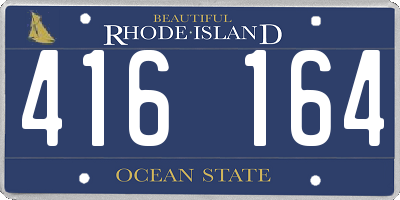 RI license plate 416164