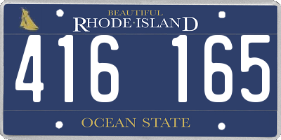 RI license plate 416165