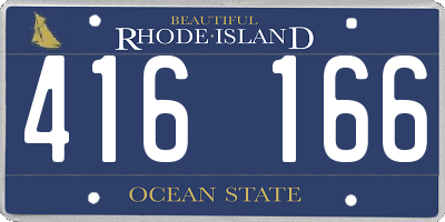 RI license plate 416166