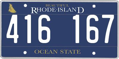 RI license plate 416167